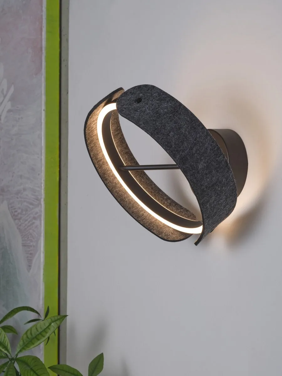 Osram Decor Curve Felt Wandlamp 20W - Donkergrijs