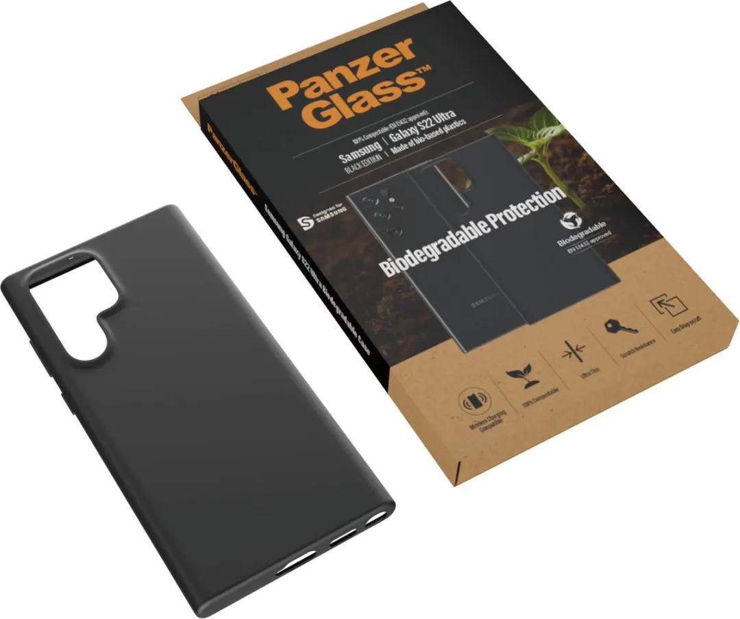 PanzerGlass Biodegradable Hoesje Samsung Galaxy S22 Ultra - Zwart - afbeelding 6 van 6