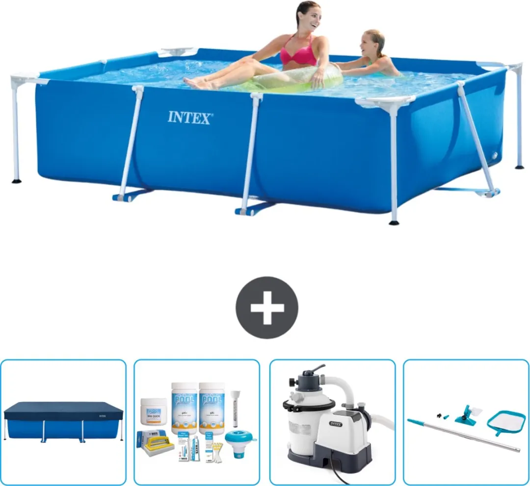 Intex Rechthoekig Frame Zwembad 220x150x60cm Blauw - 1662L - afbeelding 2 van 6