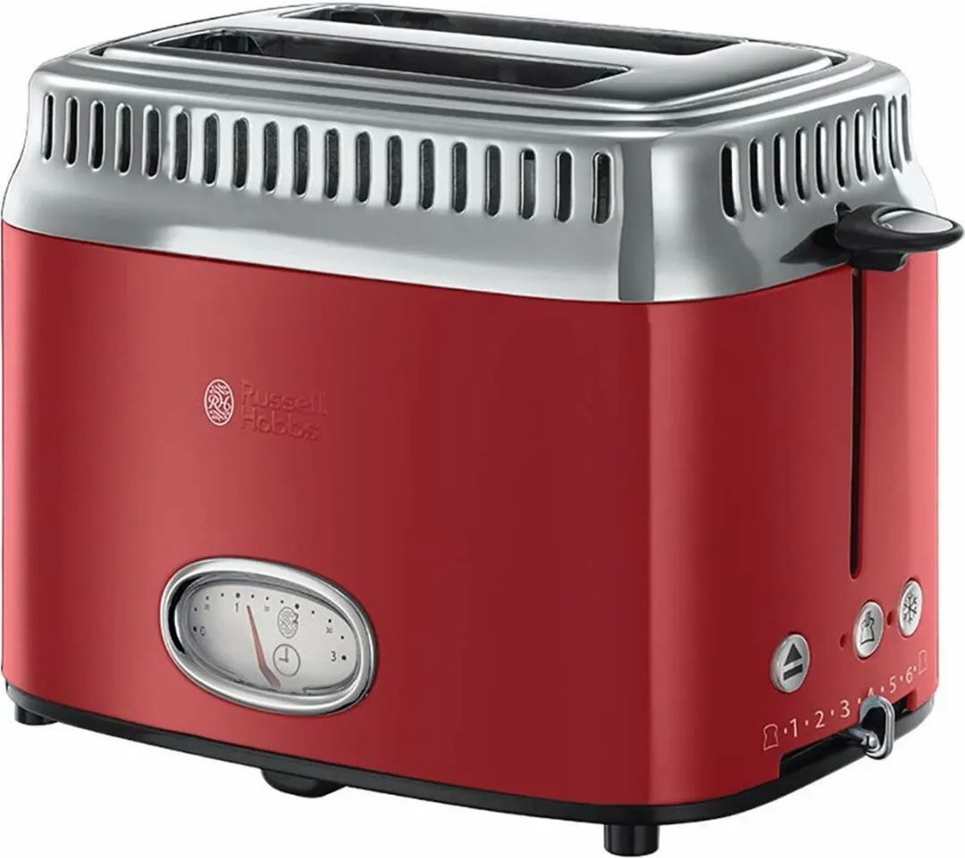 Russell Hobbs 21680-56 Retro Broodrooster - 2 Sandwiches - 1300W - Rood