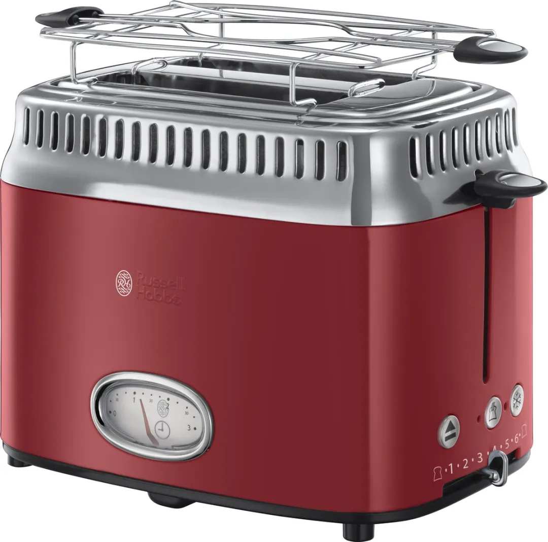 Russell Hobbs 21680-56 Retro Broodrooster - 2 Sandwiches - 1300W - Rood