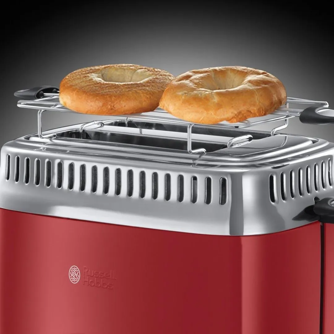 Russell Hobbs 21680-56 Retro Broodrooster - 2 Sandwiches - 1300W - Rood