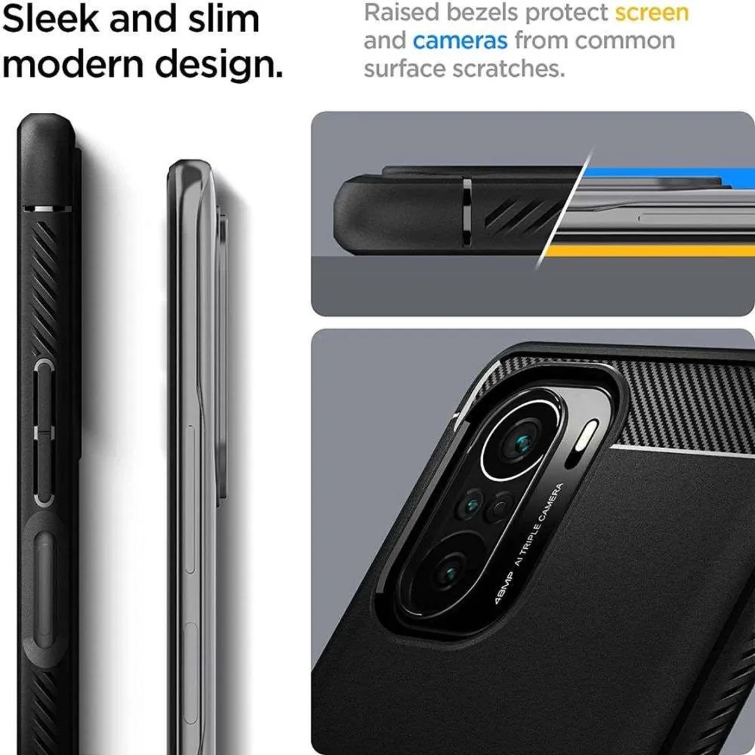 Spigen Rugged Armor ACS03006 Hoesje - Xiaomi Mi 11i/Poco F3 - Zwart - afbeelding 6 van 6