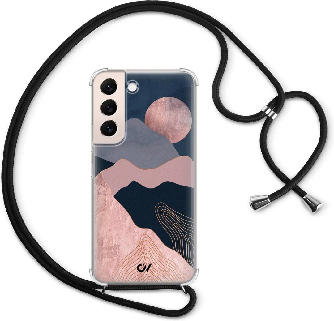 Casevibes Telefoonhoesje S22 Landscape Rosegold - Met Koord
