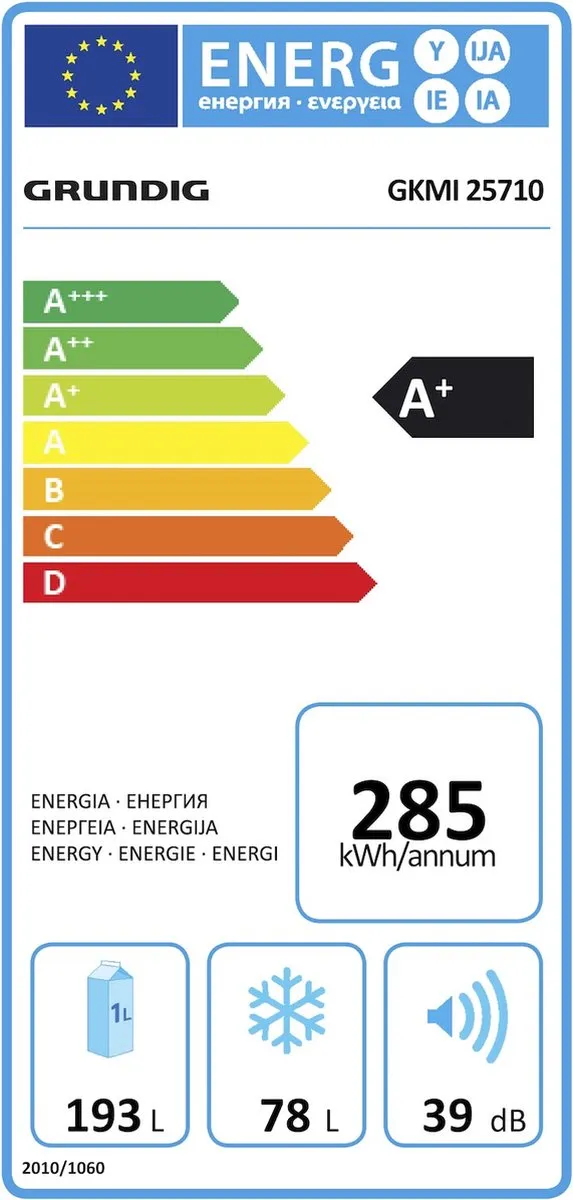 Grundig GKMI25730N Inbouw Koel-Vriescombinatie 271L