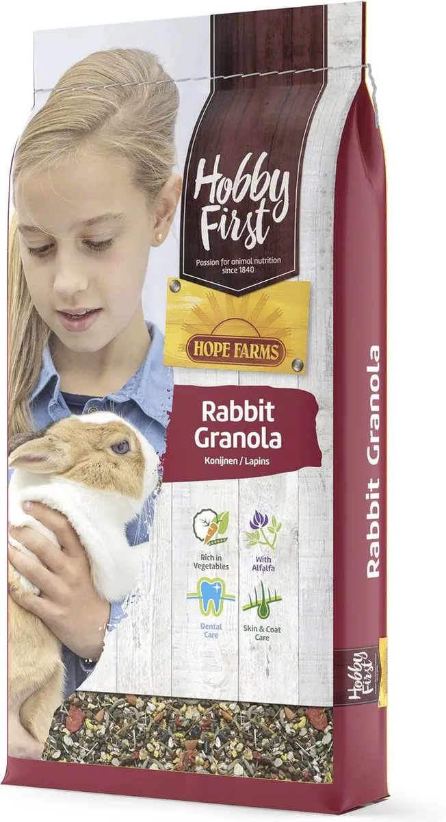 Hobbyfirst Hopefarms Rabbit Granola Konijnenvoer - 10 kg - afbeelding 4 van 5