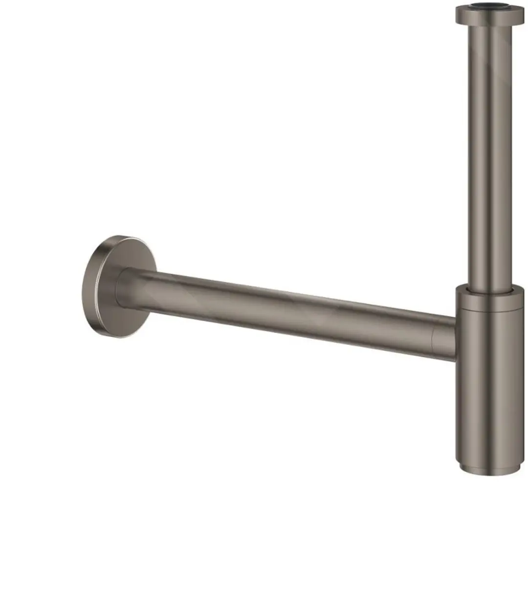 GROHE sifon 1 1/4'' 28912, voor wastafels, messing, grote schuifrozet, satin gra