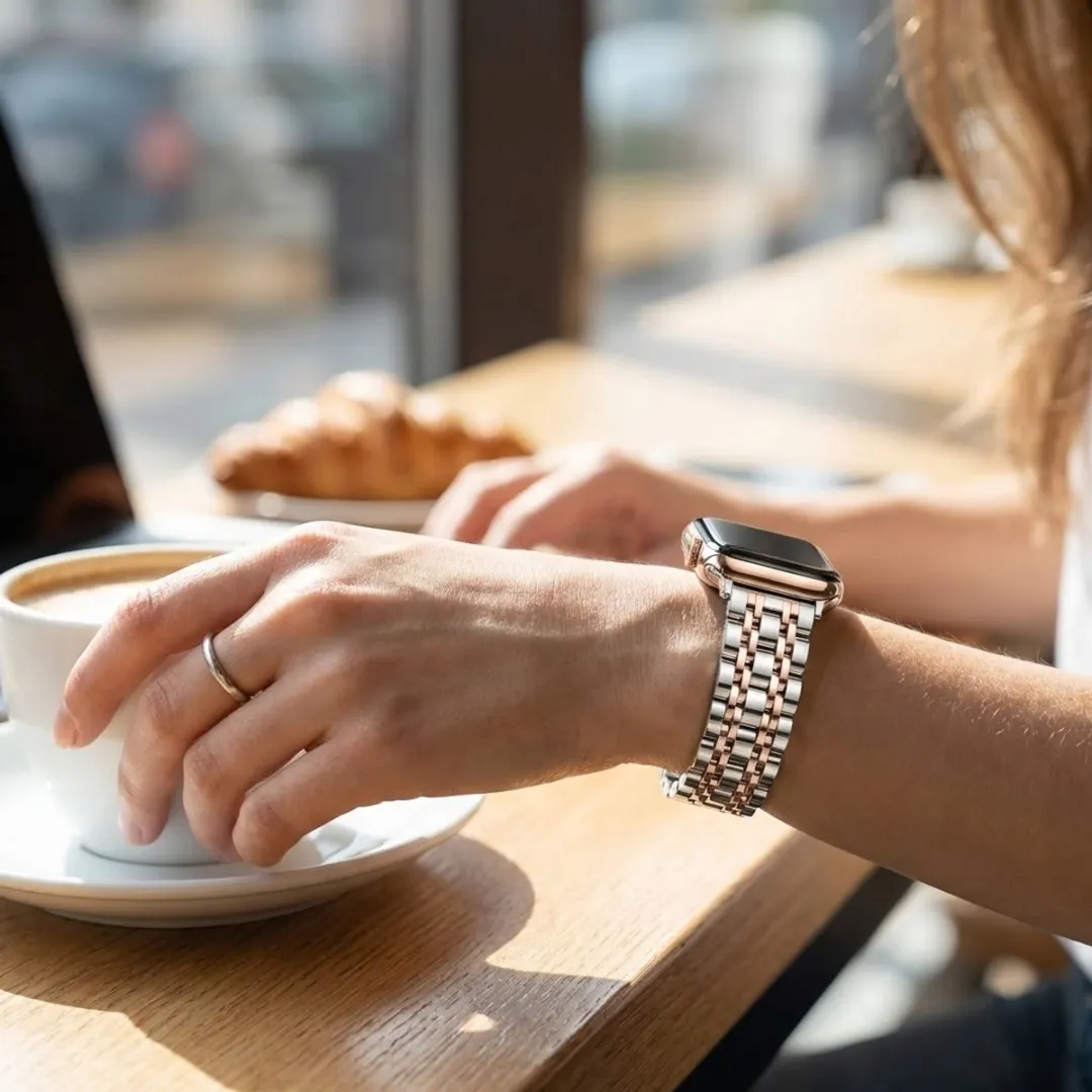 NUVEX Roségoud Horlogeband Apple Watch 38-42mm - Zilveren Roos