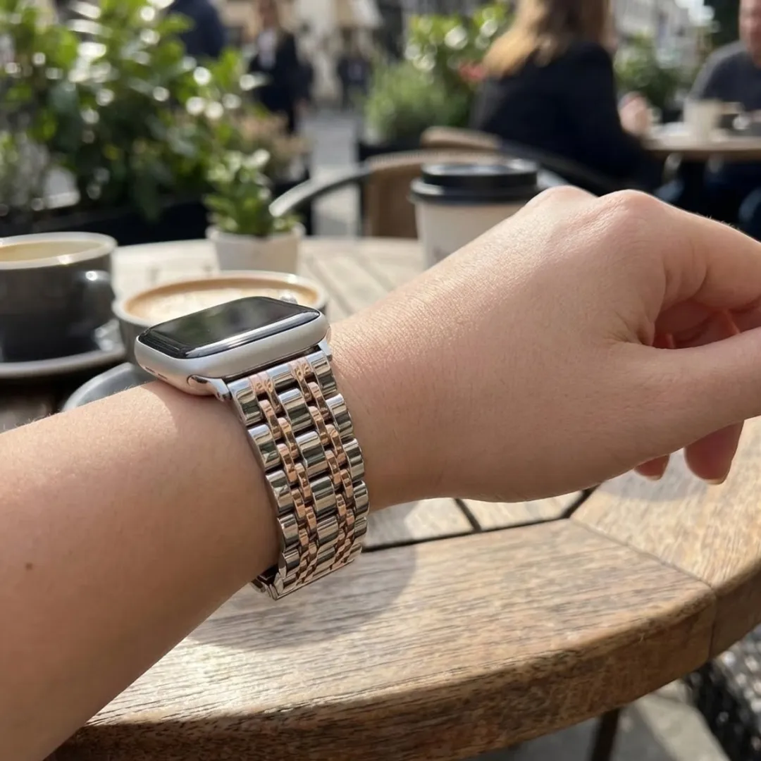 NUVEX Roségoud Horlogeband Apple Watch 38-42mm - Zilveren Roos