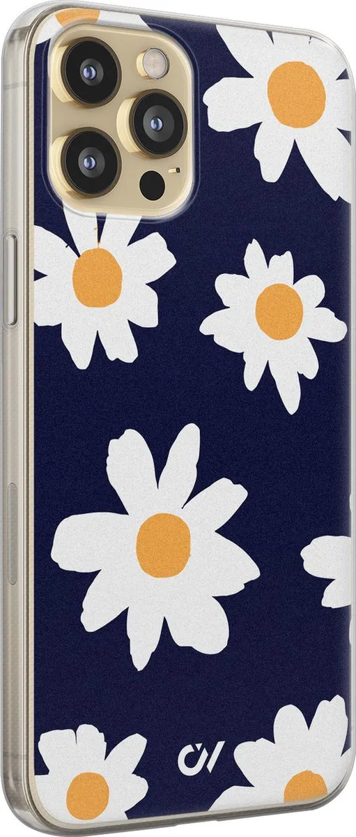 Casevibes Hoesje iPhone 12 A/13/UV/047 - Blauw Sweet Daisies