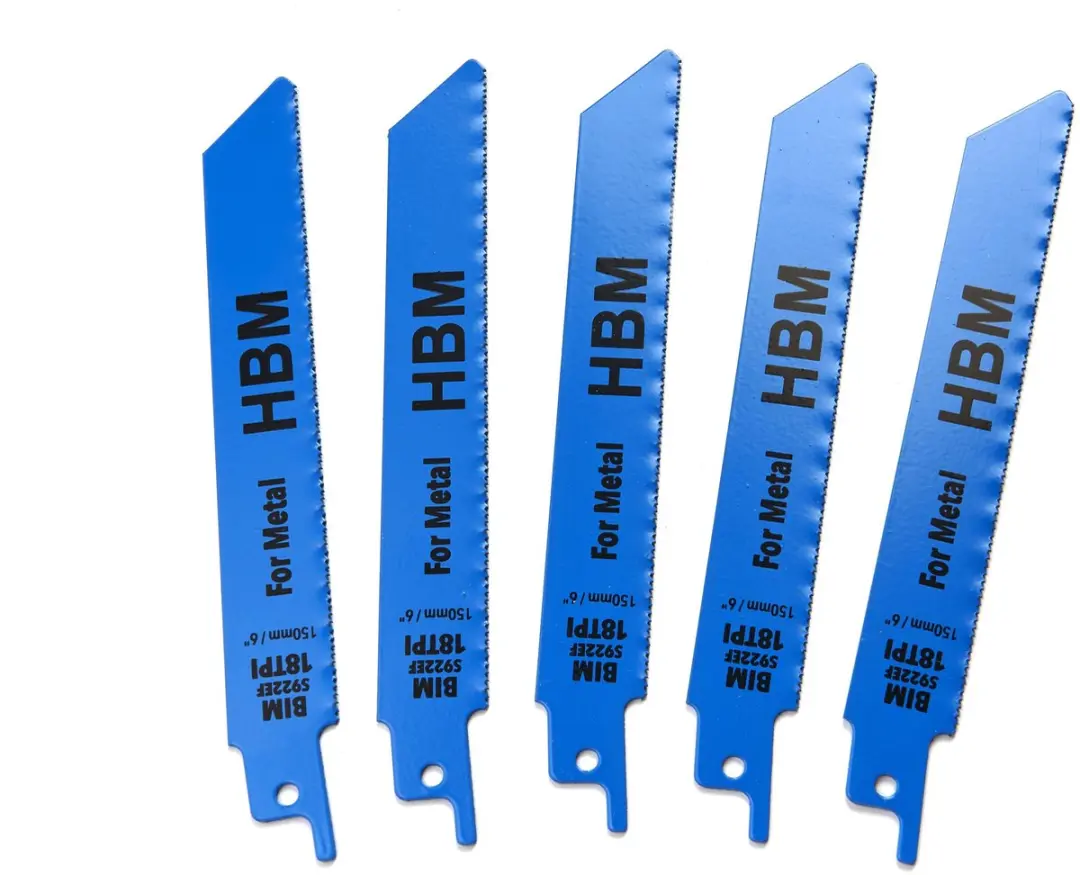 HBM 5-delige 150 mm 18 TPI reciprozaagbladenset voor metaal