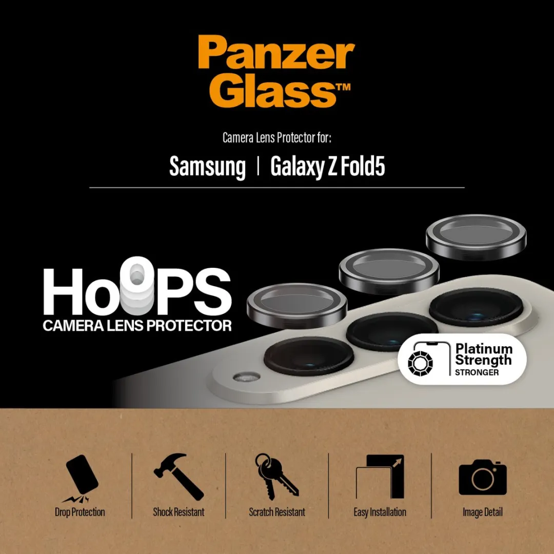 PanzerGlass Optical Hoop Rings Samsung Galaxy Z Fold 5 - Camera Lens Protector Glas - Zwart