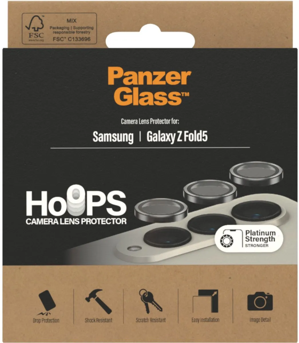PanzerGlass Optical Hoop Rings Samsung Galaxy Z Fold 5 - Camera Lens Protector Glas - Zwart