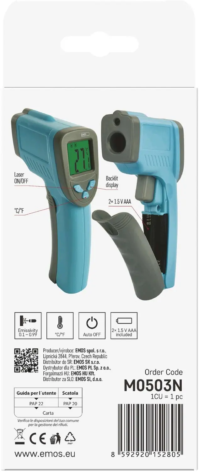 EMOS Digitale infraroodthermometer, contactloos, M0503N - afbeelding 4 van 6