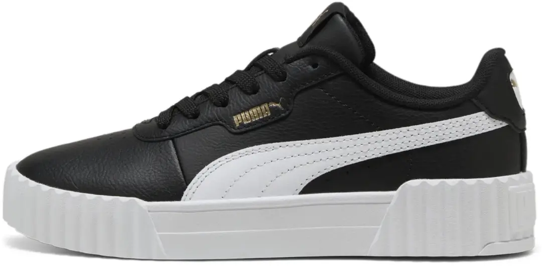 PUMA Carina 3.0 Dames Sneakers - Zwart/Wit/Goud - afbeelding 3 van 6