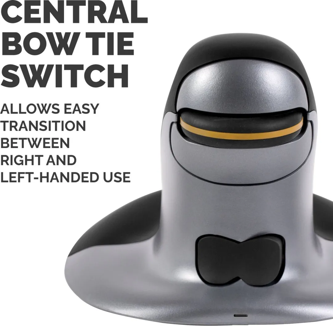 Fellowes Penguin - Ergonomische muis - Links- en rechtshandig - Draadloos - Zwart - Large