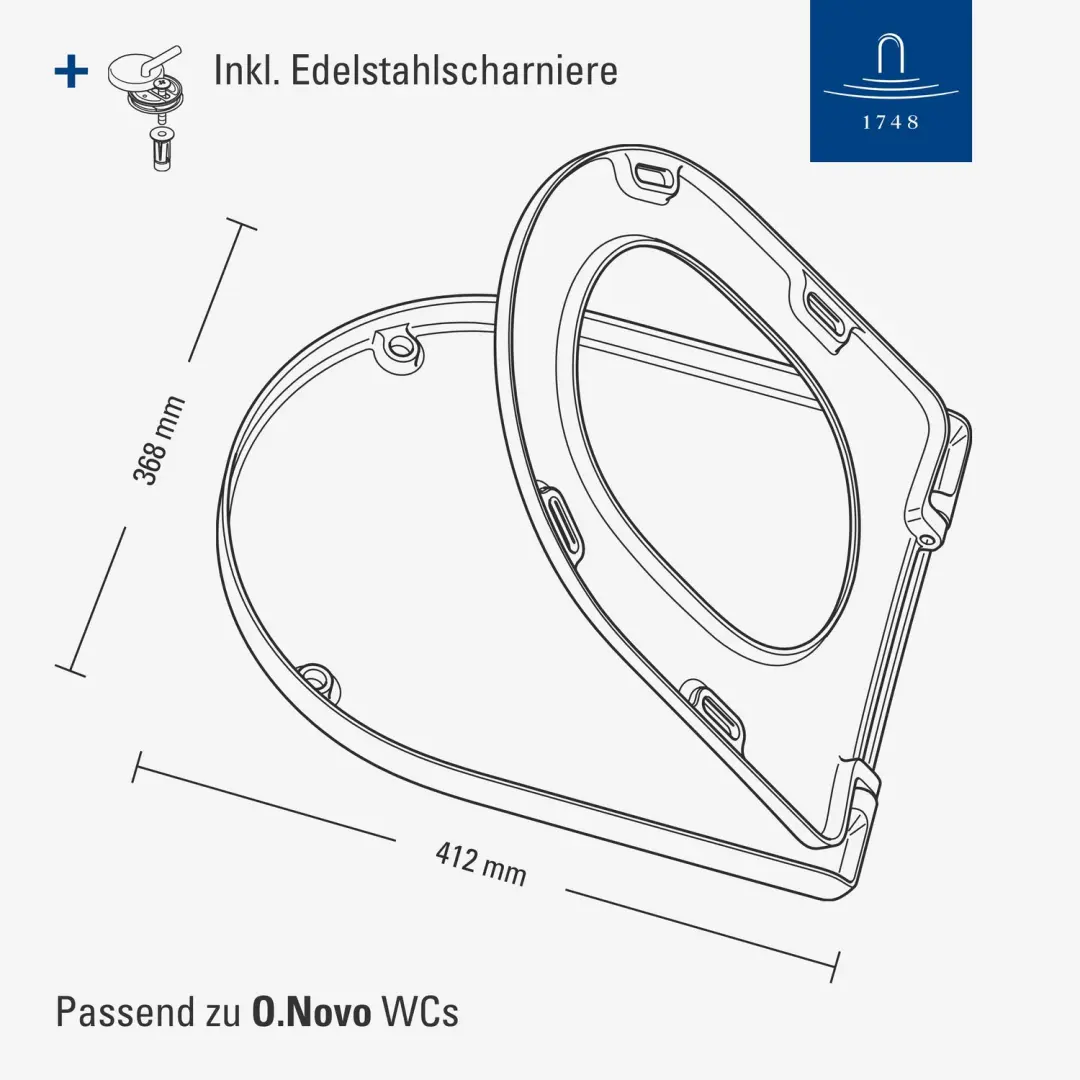 Villeroy & Boch O.novo Compact closetzitting met deksel - Wit - afbeelding 4 van 6