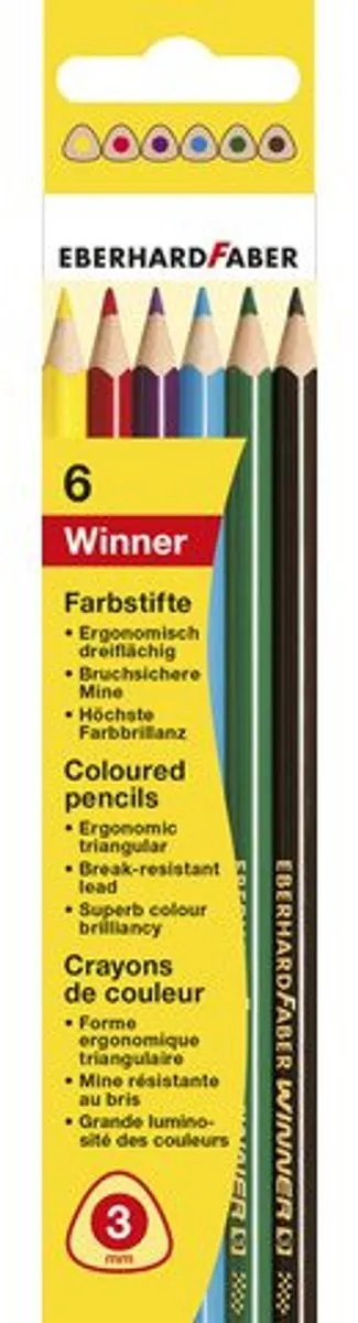 Eberhard Faber Winner EF-511406 Kleurpotloden - 6 Stuks - Assorti