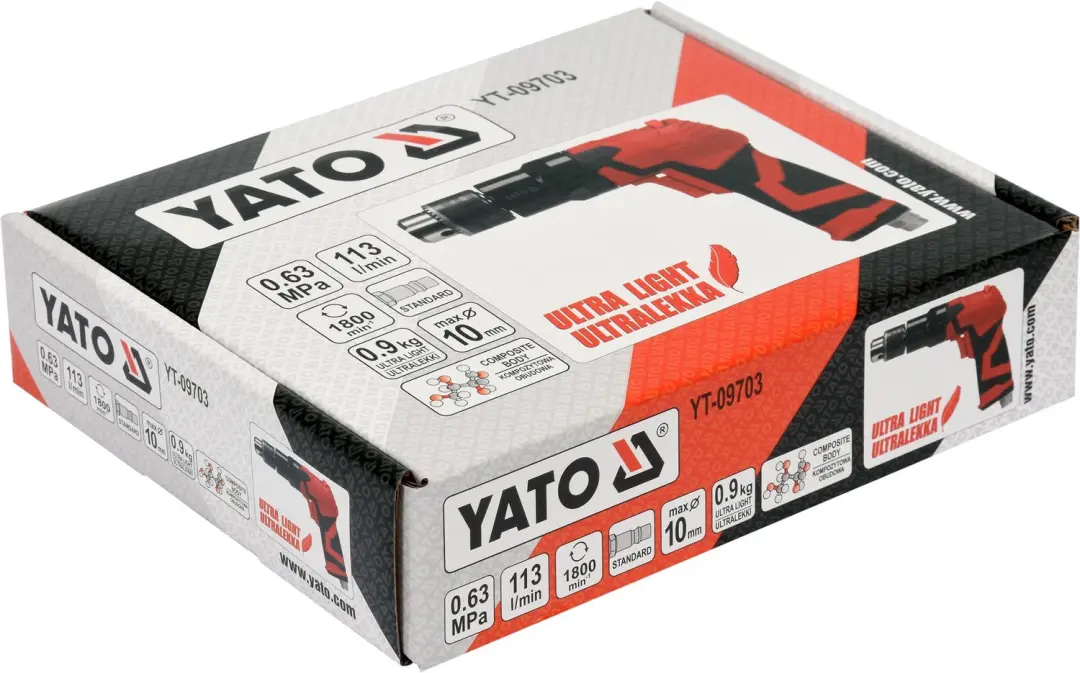 Yato YT-09703 Pneumatische Boormachine - 10 mm - 1800 tpm - afbeelding 4 van 6