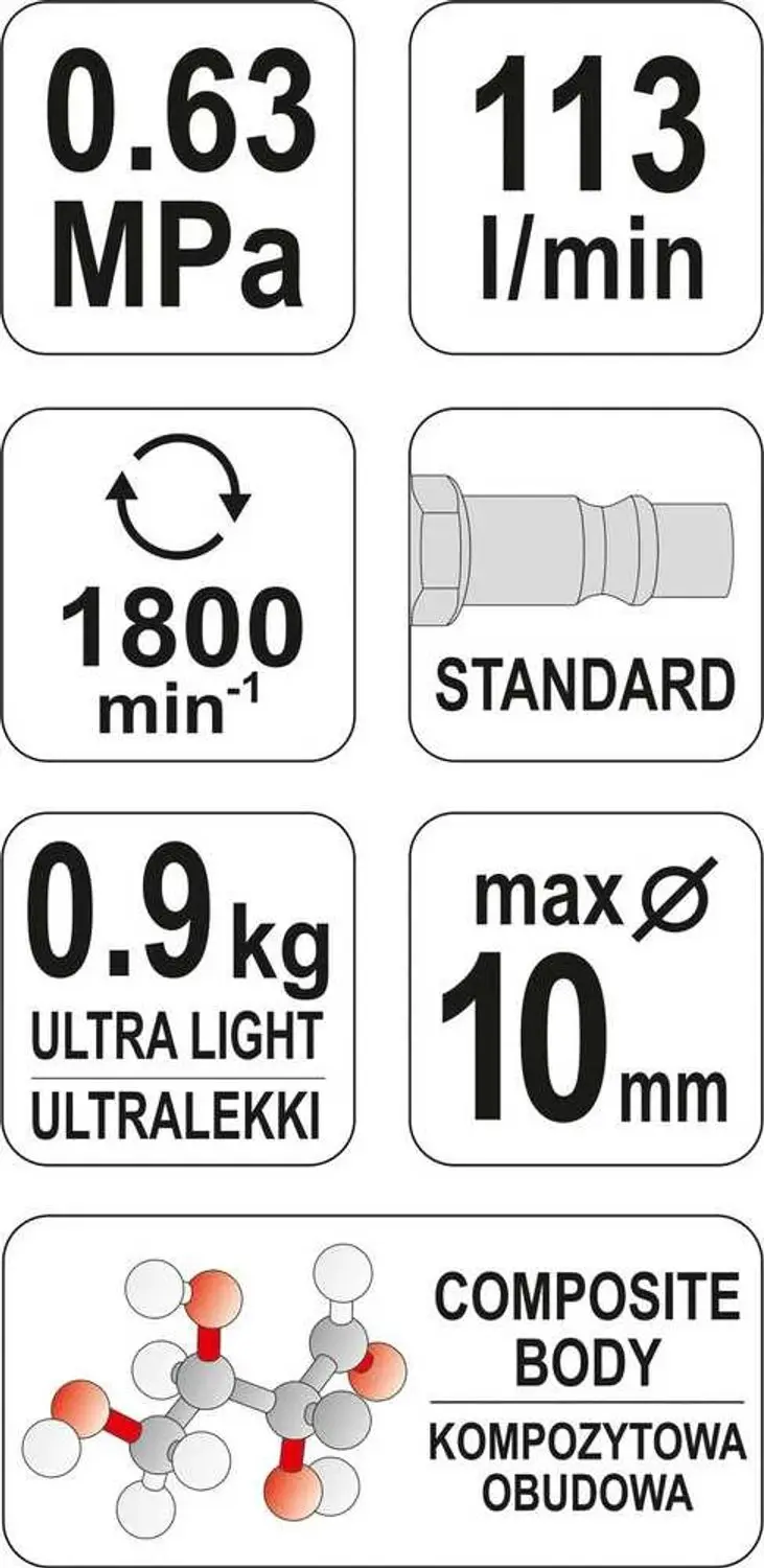 Yato YT-09703 Pneumatische Boormachine - 10 mm - 1800 tpm - afbeelding 5 van 6