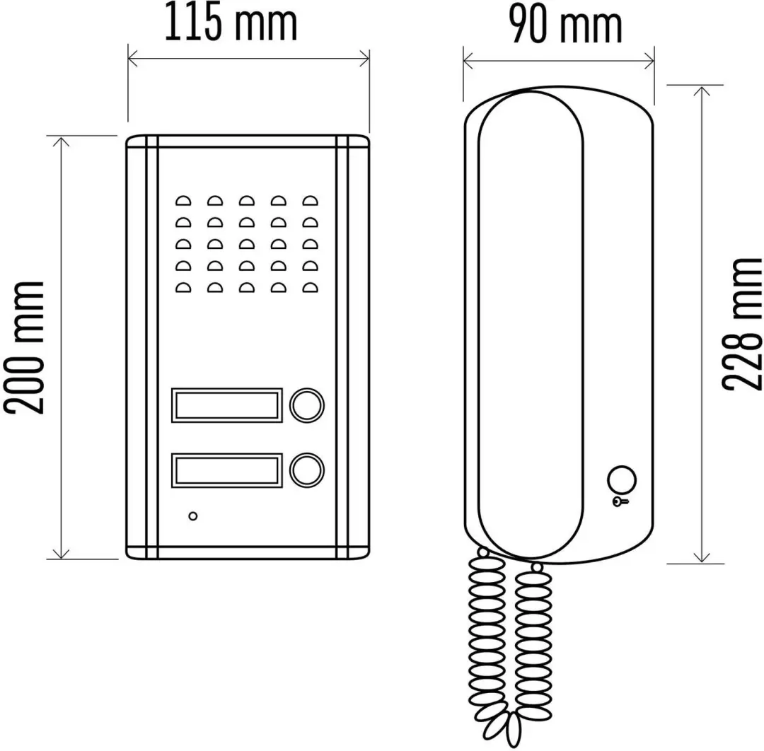 Emos H1086 Bedraad Deurintercom Set - 2 Deelnemers - afbeelding 2 van 6
