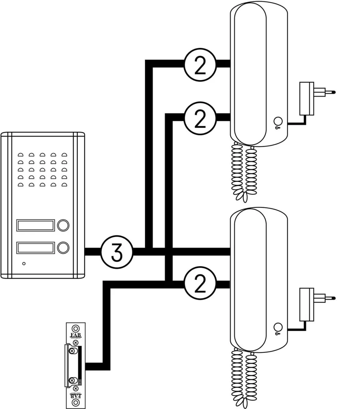 Emos H1086 Bedraad Deurintercom Set - 2 Deelnemers - afbeelding 3 van 6
