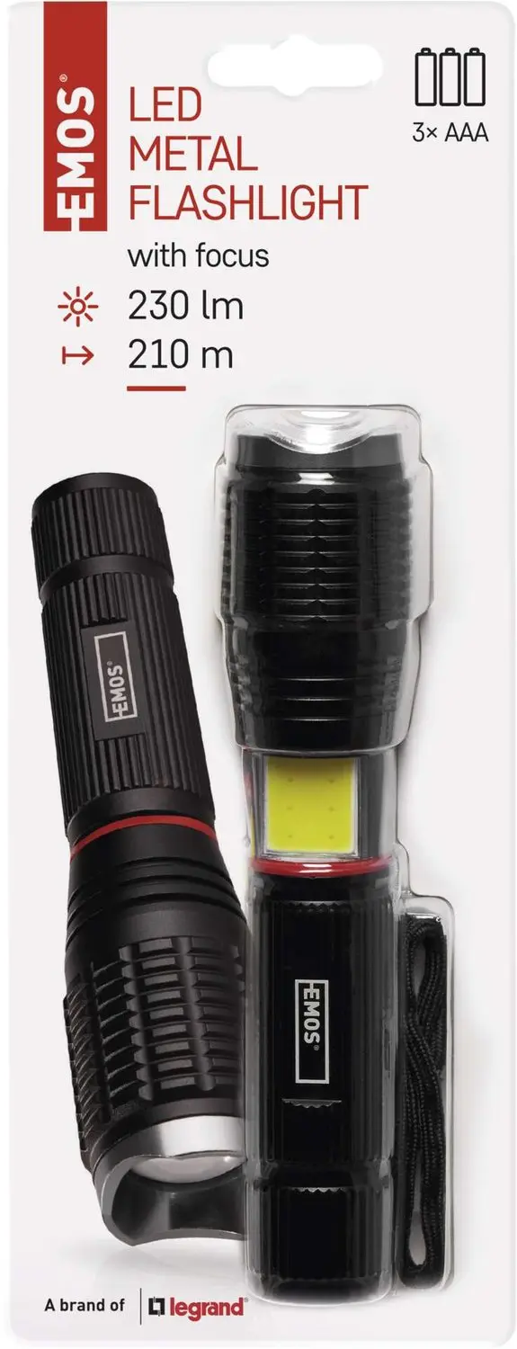 Emos P3111 LED Zaklamp - 230 lm - Zwart - afbeelding 6 van 6