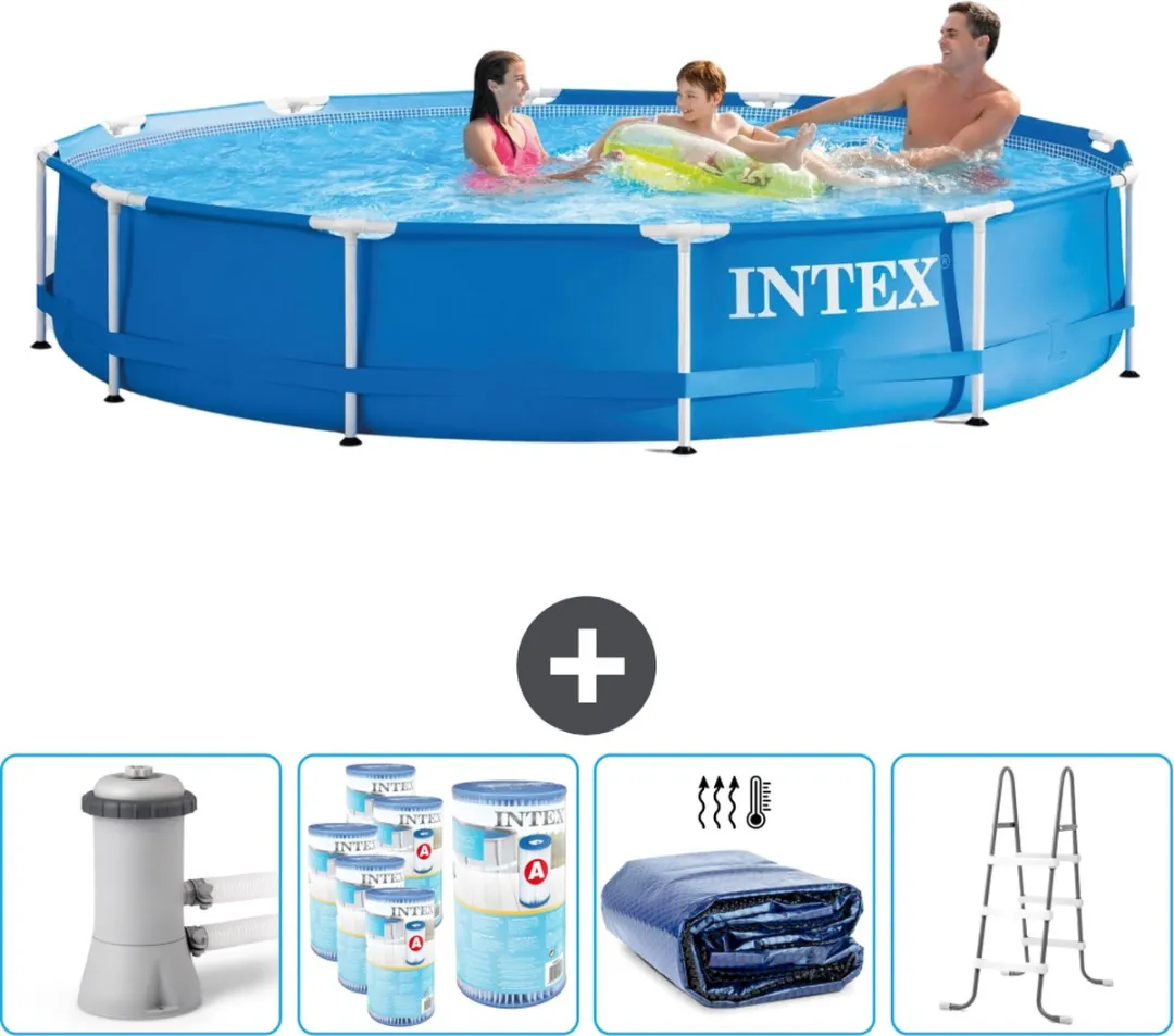 Intex 28212GN-Blauw Rond Frame Zwembad 366x76cm
