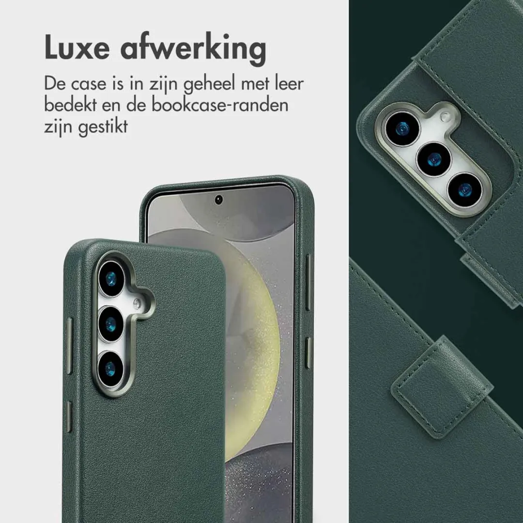 Accezz Hoesje Samsung Galaxy S25 Leather Bookcase 2-in-1 - Cedar Green