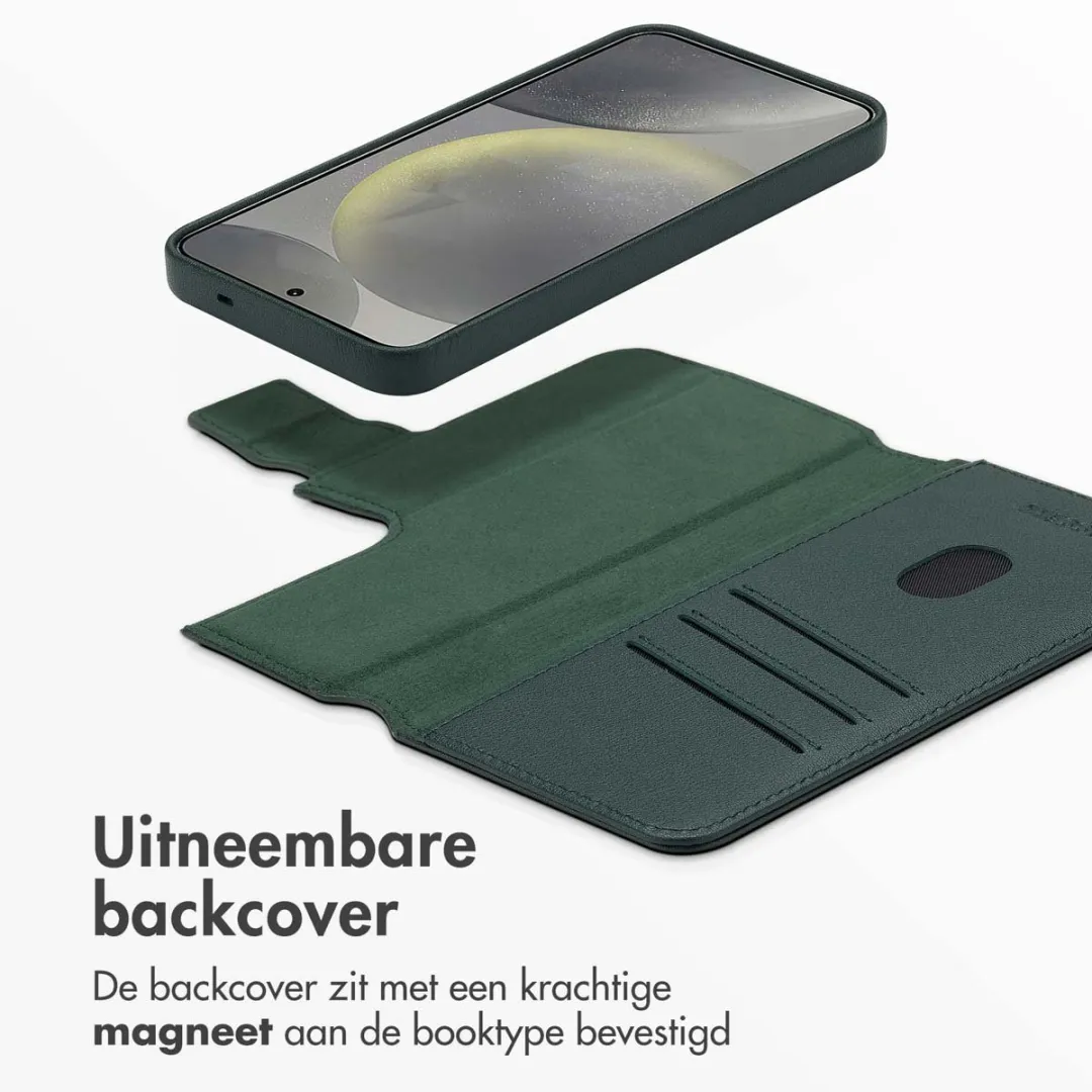 Accezz Hoesje Samsung Galaxy S25 Leather Bookcase 2-in-1 - Cedar Green