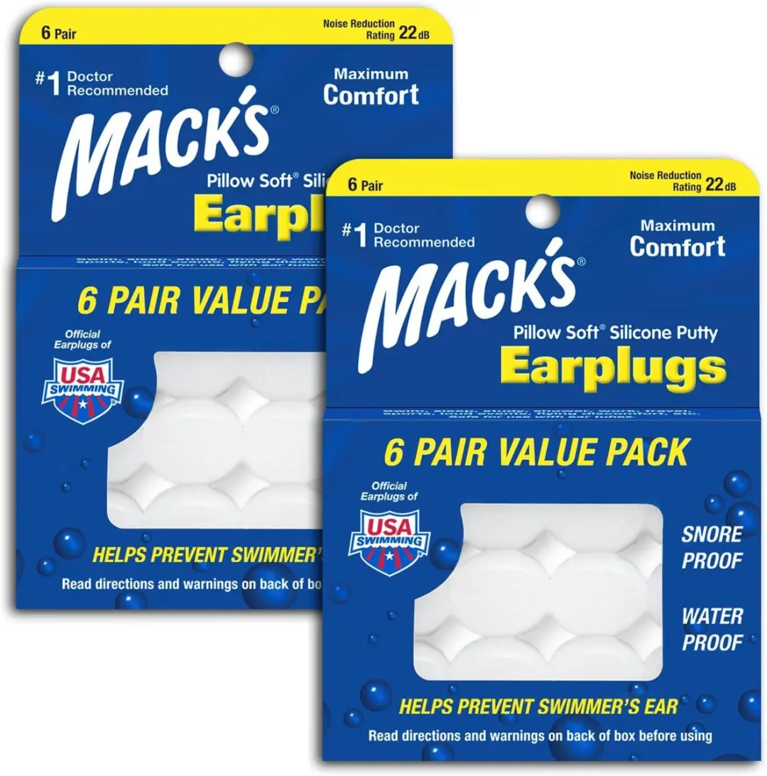 Macks Pillow Soft Silicone Oordopjes Voordeelpak, 12 stuks