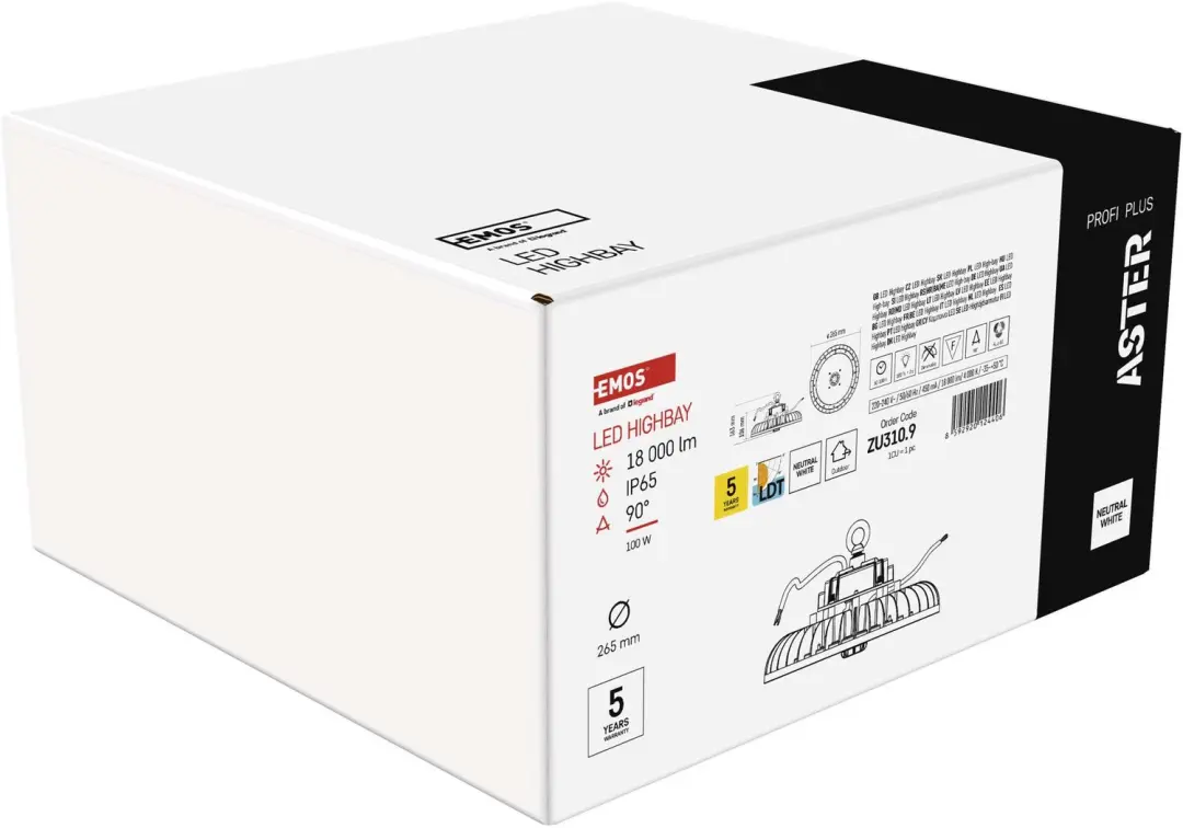 Emos HIGHBAY ASTER 90° LED Schijnwerper 100W - afbeelding 3 van 6