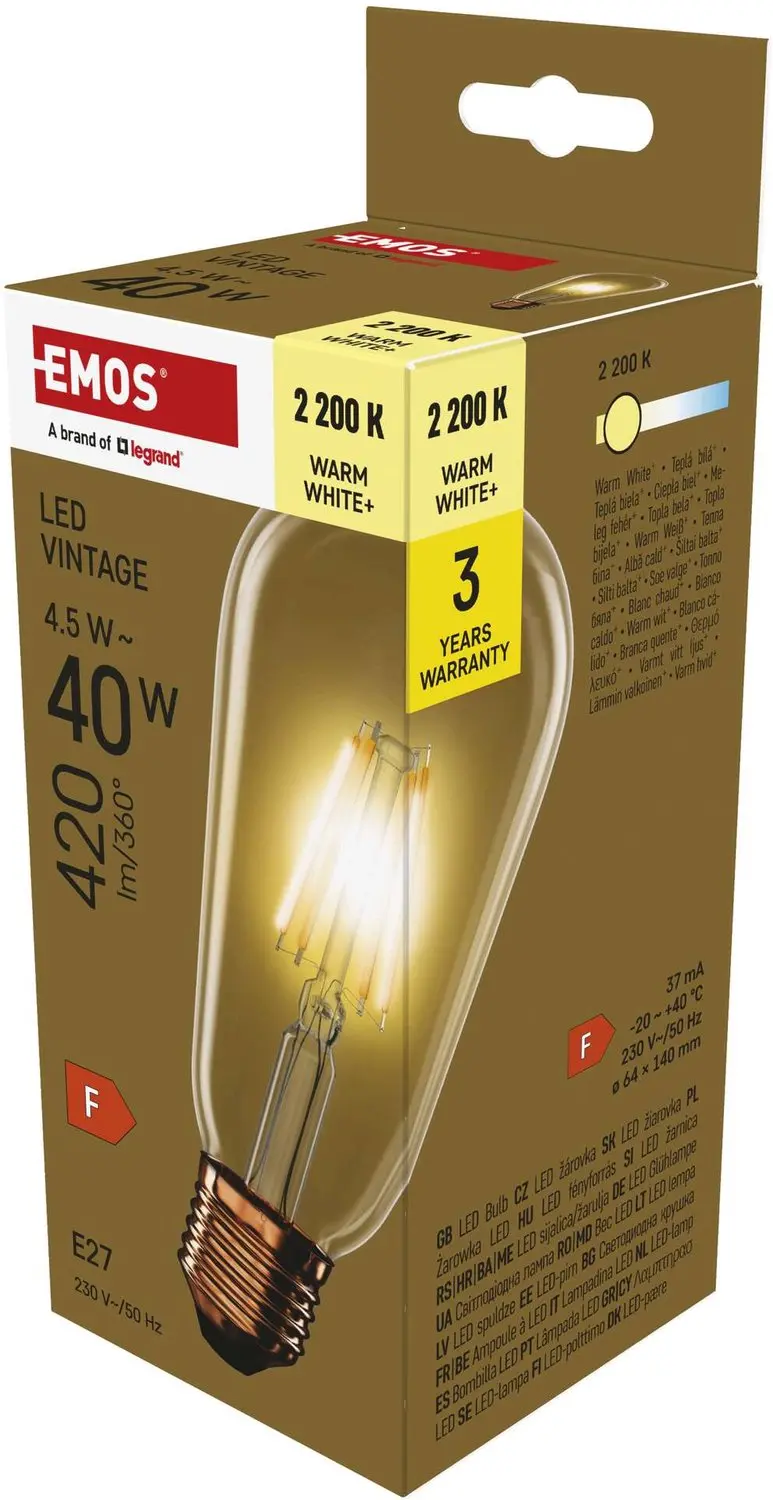 EMOS LED-lamp Vintage ST64 / E27 / 4,5 W (40 W) / 420 lm / warm wit, Z57032