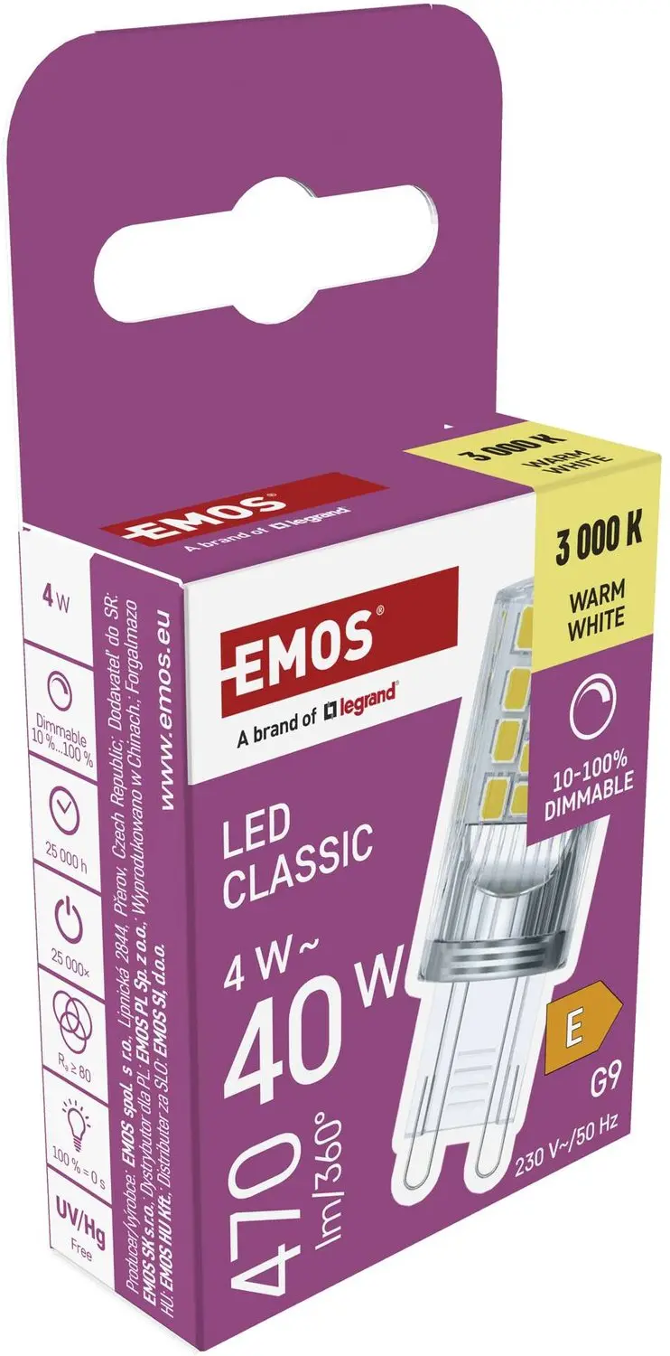 Emos Classic JC LED-lamp G9 - 4,2W - 470 lm - Dimbaar - afbeelding 5 van 6