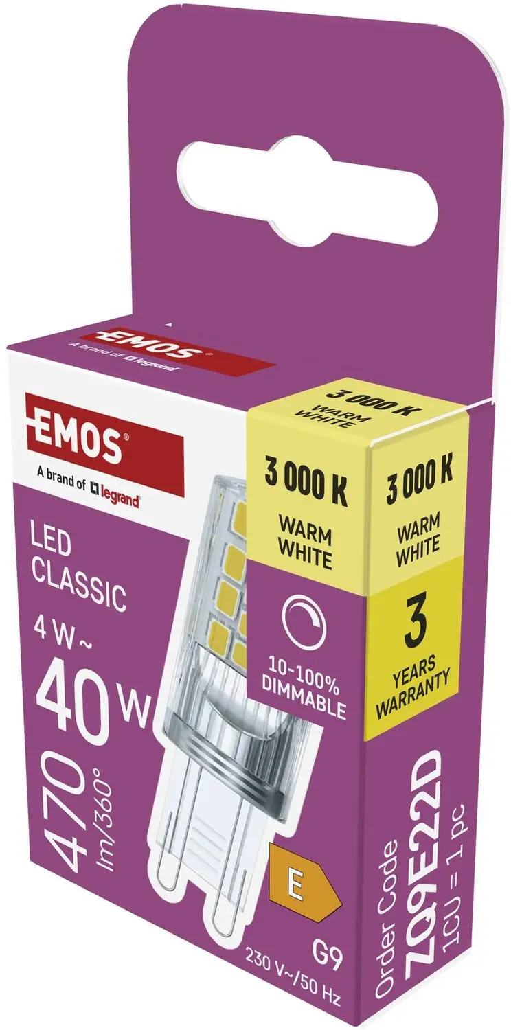 Emos Classic JC LED-lamp G9 - 4,2W - 470 lm - Dimbaar - afbeelding 4 van 6