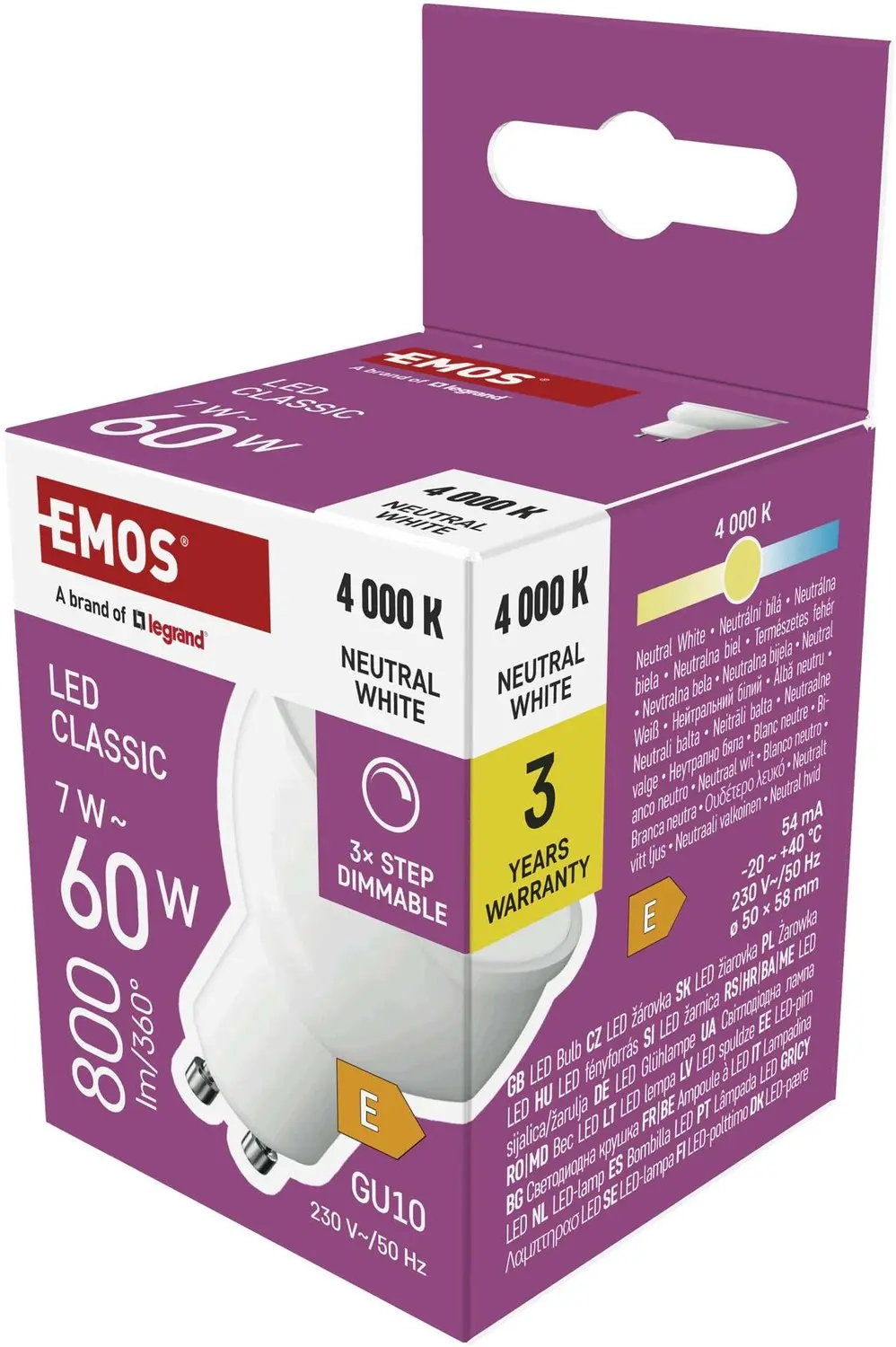 EMOS LED-lamp Classic MR16 / GU10 / 7 W (60 W) / 800 lm / neutraal wit / traploz
