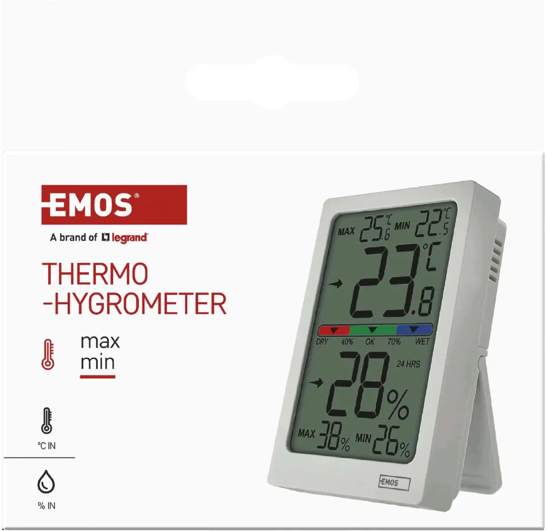 EMOS E0558 Binnenthermometer met Vochtmeter - Wit - afbeelding 6 van 6