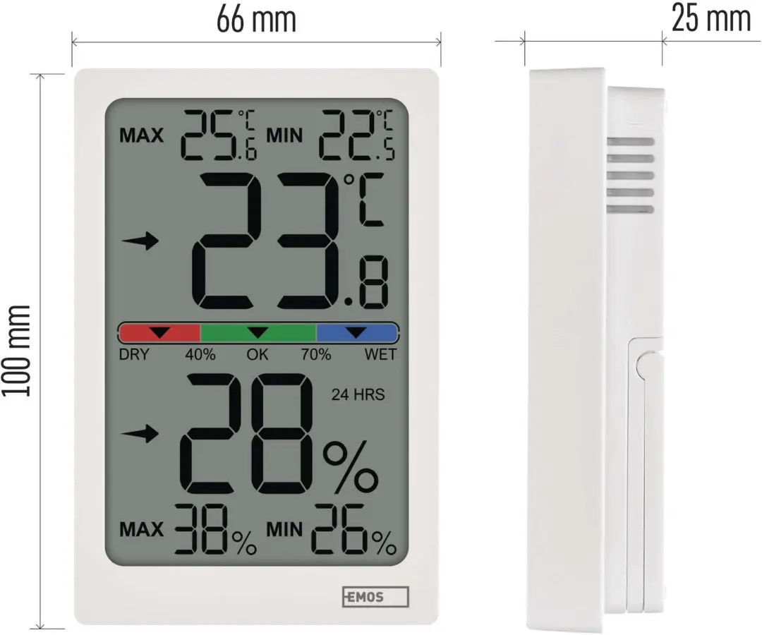 EMOS E0558 Binnenthermometer met Vochtmeter - Wit - afbeelding 5 van 6