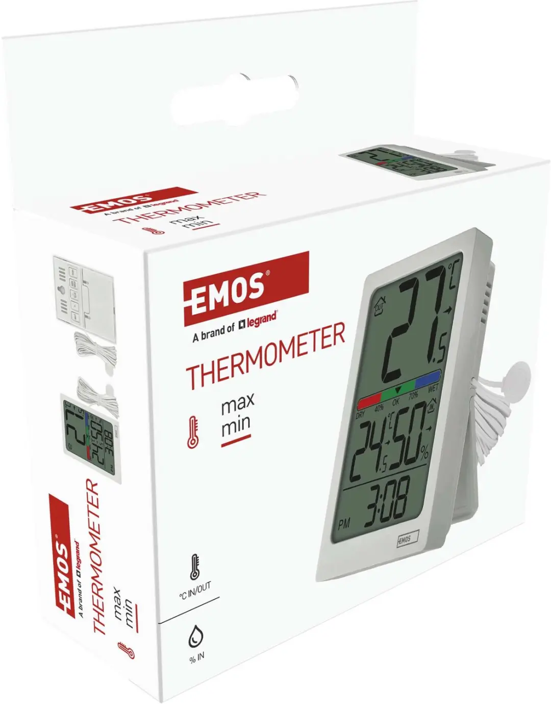 EMOS E0558P Digitale Thermometer met Vochtmeter - afbeelding 2 van 6