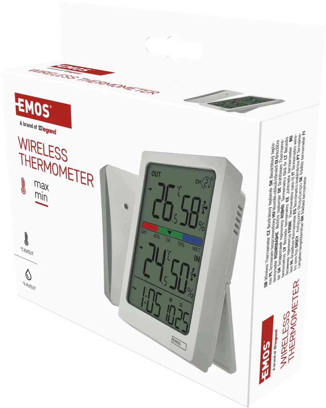 EMOS E0558W Digitale thermometer met vochtmeter - Wit - afbeelding 3 van 6