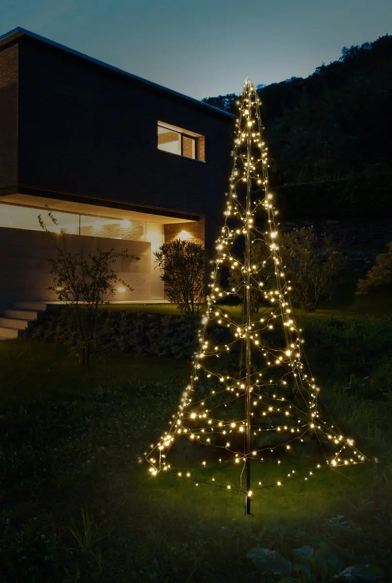 FlinQ FlinQ Luxxtree Vlaggenmast Lichtketting 6m Licht Kerstboom 900 LED-lichtje