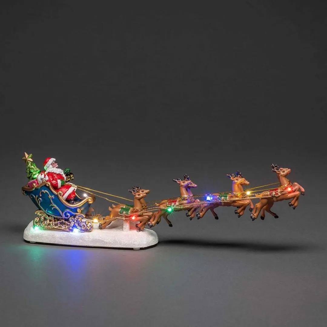 Konstsmide Kerstman in Slee Kerstfiguur - 10 LEDs - afbeelding 4 van 6