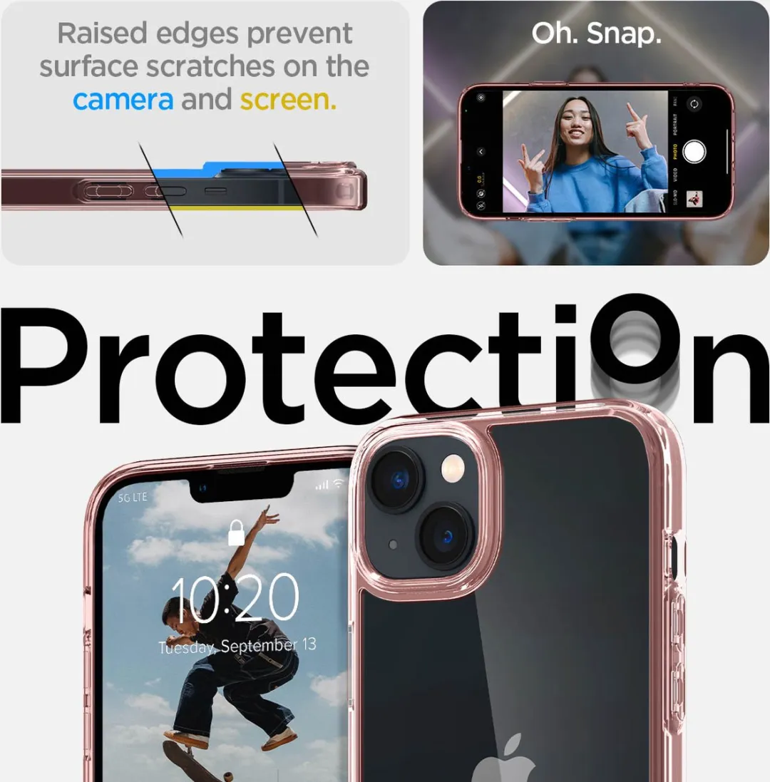 Spigen Ultra Hybrid ACS04897 iPhone 14 Plus Hoesje - Roze/Transparant - afbeelding 6 van 6