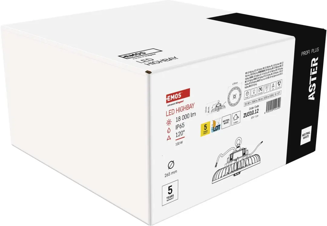 Emos HIGHBAY ASTER LED-hoogbouwspot - 100W - 120° - afbeelding 3 van 6