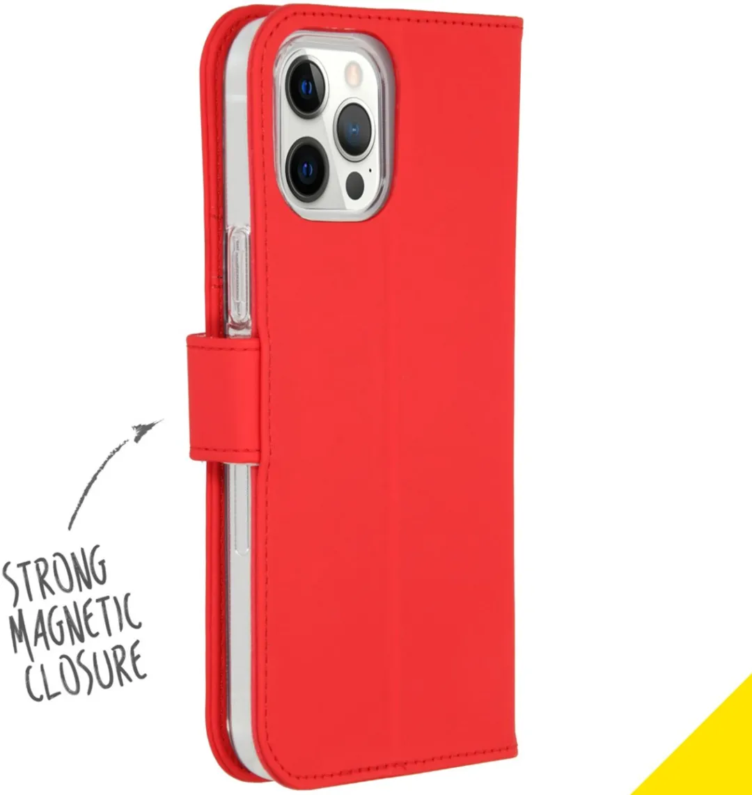 Accezz Hoesje iPhone 12 Pro Max - Rood - 3 Pasjes