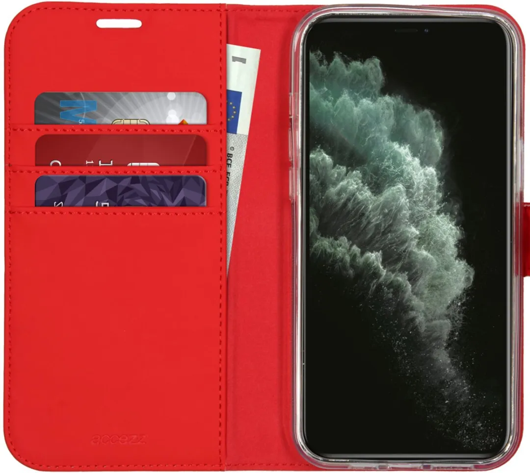 Accezz Hoesje iPhone 12 Pro Max - Rood - 3 Pasjes