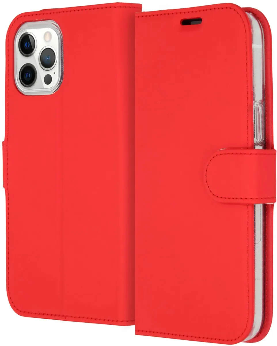 Accezz Hoesje iPhone 12 Pro Max - Rood - 3 Pasjes