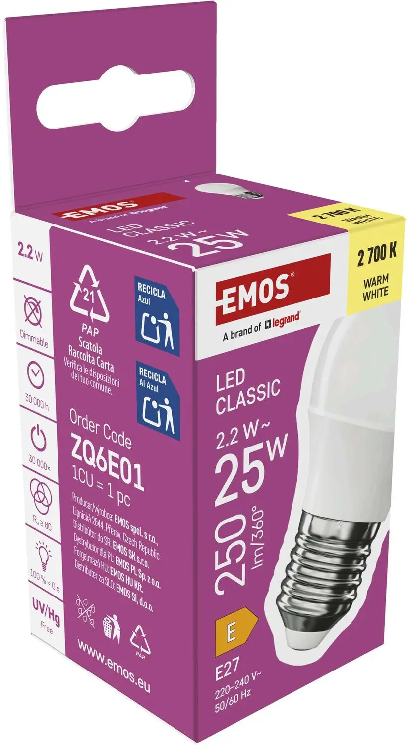 Emos CLS Mini Globe LED-lamp E27 2,2W - Warm wit - afbeelding 3 van 6