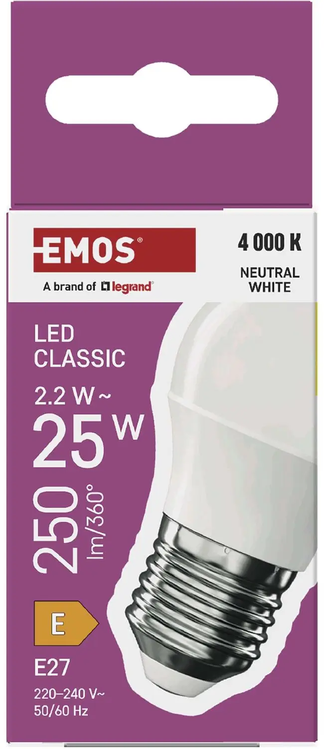 Emos CLS Mini Globe LED-lamp E27 2,2W - Neutraal wit - afbeelding 6 van 6