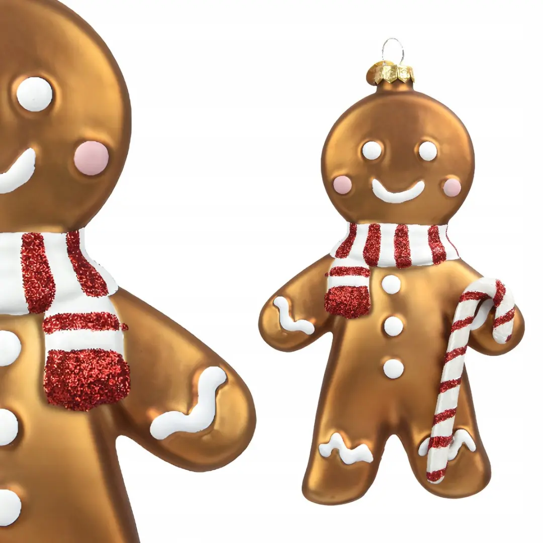Glazen Kerstboomhanger Grote Kerstman 16 cm - afbeelding 5 van 6